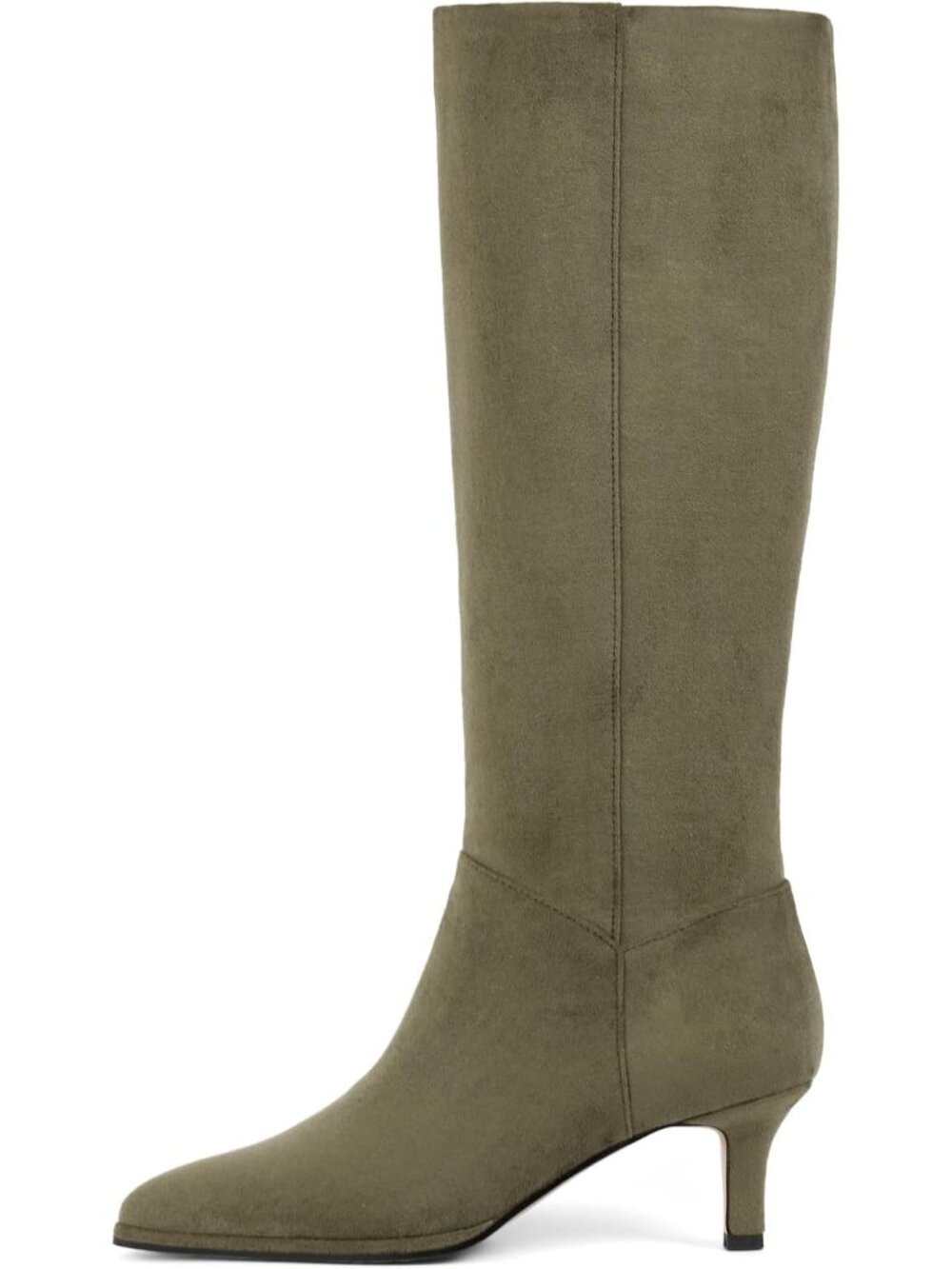 👢Women's Suede Green Knee High Boots Kitten Heel Pointed Toe Low Heel Fall Boot